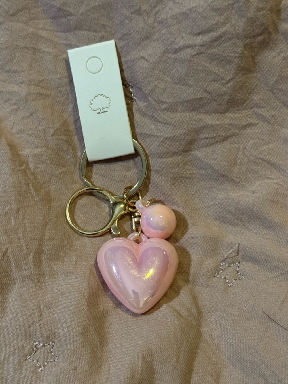 NWT- cute pastel pink heart keychain/bag chain